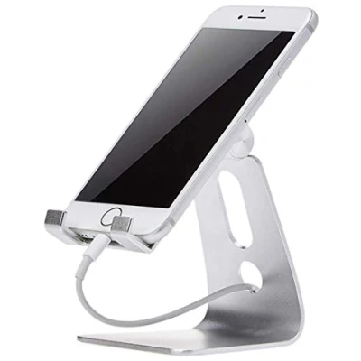 Afbeelding van Amazon Basics Telefoonhouder voor iPhone en Android (zilver)