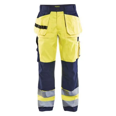 Image de Pantalon artisan haute visibilité jaune/marine, genoux préformés