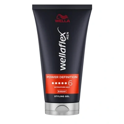 Afbeelding van Wellaflex Men Power Definition Styling Gel Ultieme stylinggel Veganistische haargel Dermatologisch getest en siliconenvrij 150 ml