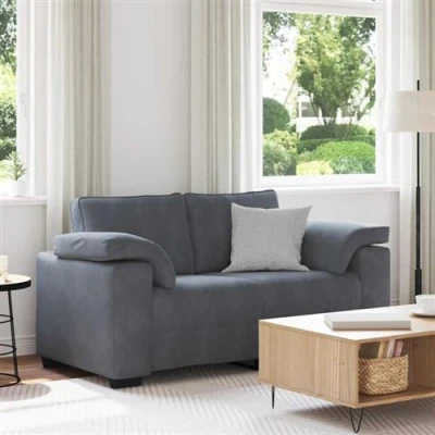 Image de vidaXL Canapé causeuse gris foncé 120 cm velours4105258