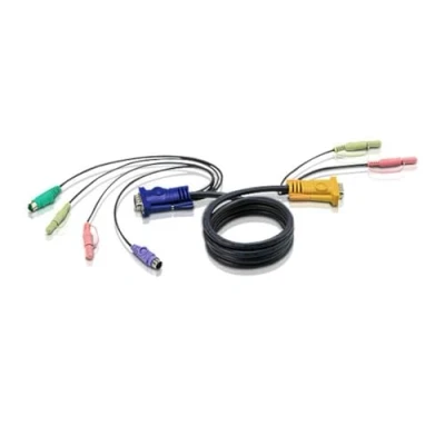 Afbeelding van KVM Kabel VGA Male / 2x PS/2 Connector 3.5 mm Aten SPHD15 Y 1.8 m