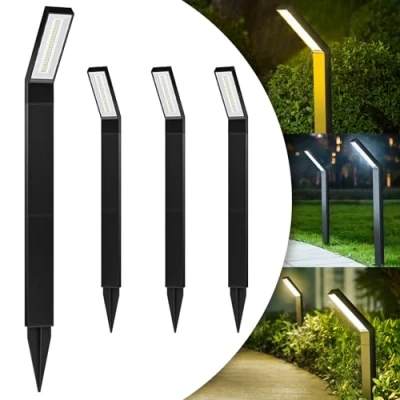 Afbeelding van WAFTING Set van 4 IP65 waterdichte zonnelampen voor de tuin, 6 verlichtingsmodi, duurzame gazon, binnenplaats, oprit