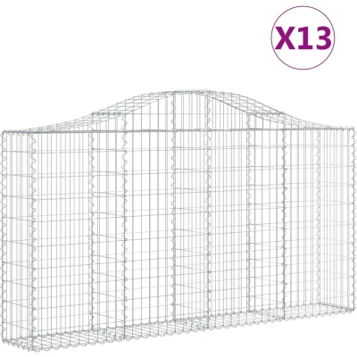 Afbeelding van VidaXL Schanskorven 13 st gewelfd 200x30x100/120 cm ijzer