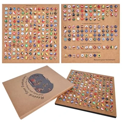 Afbeelding van Set van 291 decoratieve punaises met kurkplaten, motief nationale vlag, om te knutselen