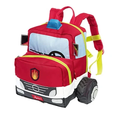 Afbeelding van sigikid Uniseks rugzak voor kinderen, tractor, Rood brandweerwagen