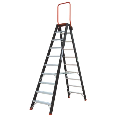 Afbeelding van Altrex dubbele trapladder Taurus 2x10 treden met steunbeugel