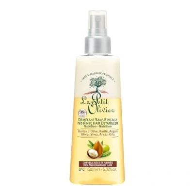 Image de LE PETIT OLIVIER Spray Démêlant Soin Nutrition Sans Rinçage et Silicone Huiles D&#039;Olive, Karité &amp; Argan Démêle, Réparle Nourrit Cheveux Secs Abîmés Fabriqué en France 150 ml