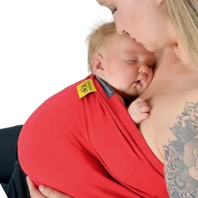 Afbeelding van Hoppediz Bondage Top voor baby&#039;s Sectio Kanguruh Help Biologische kwaliteit, L, rood