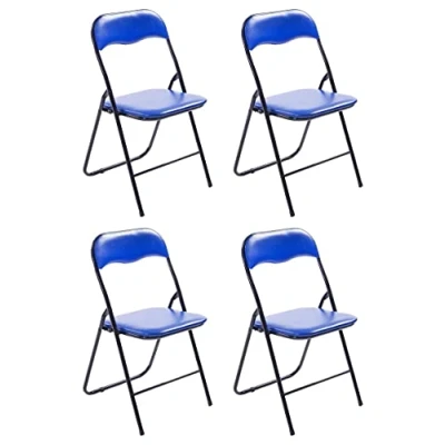 Afbeelding van CLP Felix Set van 4 klapstoelen blauw/zwart