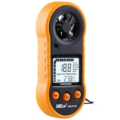 Afbeelding van Handgemaakte digitale anemometer, windsnelheidsmeter, luchtstroommeter, snelheidsmeter voor het meten van de windkoelsnelheid, thermometer schieten, windsurfen, vissen,