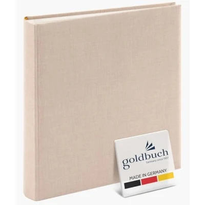 Image de goldbuch 24605 Summertime Trend 2 Album photo avec 60 pages blanches intercalaires en papier et couverture lin Beige 25 x 4 cm