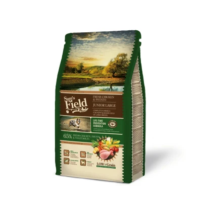 Afbeelding van Sam&#039;s Field Junior Large Kip&amp;Aardappel Hondenvoer 2.5 kg