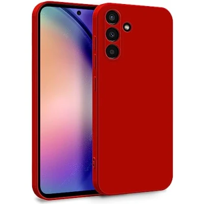 Afbeelding van MyGadget Beschermhoes van siliconen, compatibel met Samsung Galaxy A54 5G, zachte en soepele hoes TPU, microvezelvoering, extra dun licht, rood