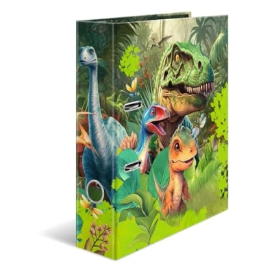 Image de HERMA classeur A4 dinosaure, 7 cm de large, pour enfants, avec motif animal, coloré impression intérieure, garçons et filles
