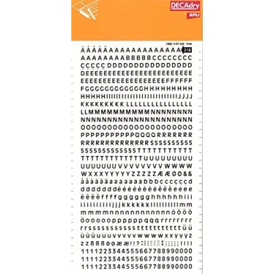 Image de Apli SDD210F Lettres et chiffres transfert noirs 4 mm 706 caractères