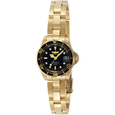 Afbeelding van Invicta Pro Diver Dameshorloge kwarts van roestvrij staal 24 mm, Goud/Zwart, Horloge