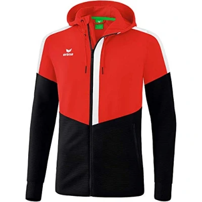 Afbeelding van Erima Squad tracktop jack met capuchon rood/zwart/wit