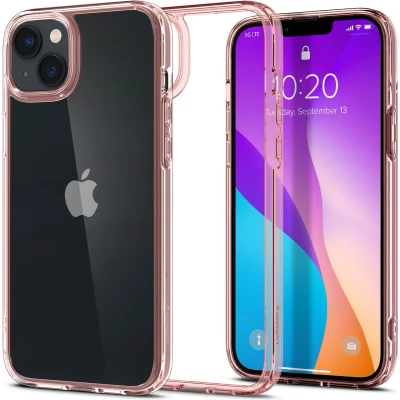 Afbeelding van Spigen Ultra Hybrid geschikt voor iPhone 14 Hoesje transparant/roze