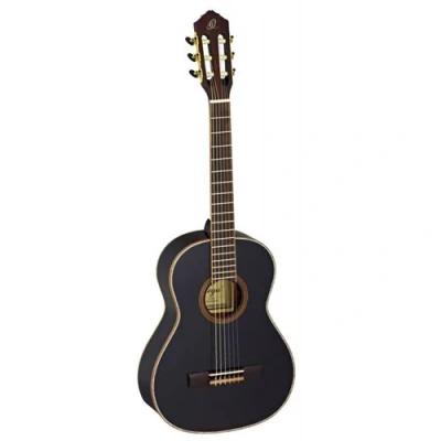 Image de Ortega R221 3/4 Guitare classique Noir brillant (+housse)
