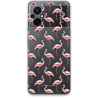 Afbeelding van Case Company® hoesje geschikt voor Xiaomi Poco M5 Flamingo Soft Cover Telefoonhoesje Bescherming aan alle Kanten en Schermrand