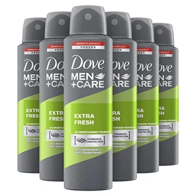 Afbeelding van Dove Men+Care Extra Fresh Anti Transpirant Deodorant Spray 6 x 150 ml Voordeelverpakking