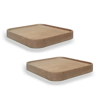 Afbeelding van anaan Raft Wandplanken, hout, vierkant, drijvend, decoratie, tentoonstelling, houten plaat, ruimte voor foto&#039;s, planten, kaars, modern design, 2 stuks (vierkant 15 cm)