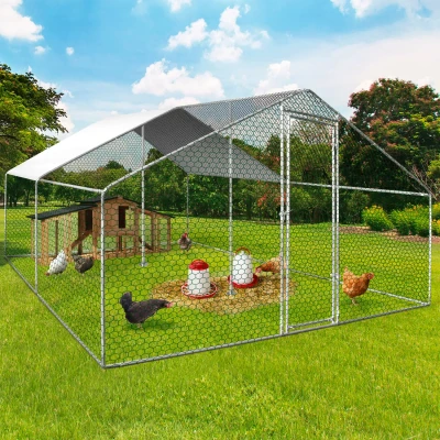 Afbeelding van Enclos poulailler 16 m² parc grillagé 4x4 M acier galvanisé