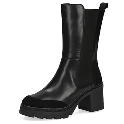 Afbeelding van Caprice Plateaulaarzen Black comb i, Dames, Maat: 37, i Leer