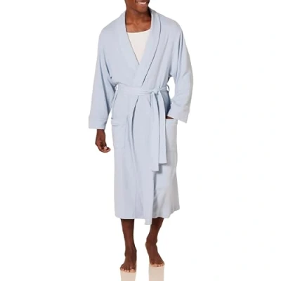 Image de Amazon Essentials Robe de Chambre Gaufrée Légère (grandes tailles disponibles) Men&#039;s, Bleu Grisé, XXL