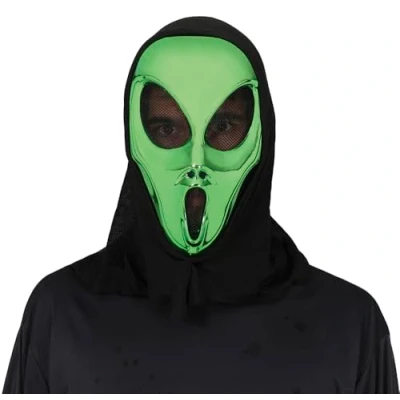Afbeelding van Fiestas Guirca Gezichtsmasker alien met kap halloween masker Enge Maskers volwassenen Horror kinderen