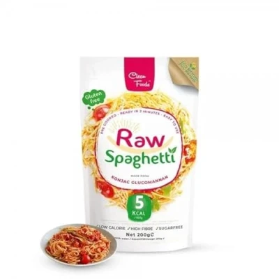 Image de CleanFoods Lot de 3 paquets 5 calories pour nouilles Konjak, spaghetti, 200 g, glucomannane Konjac, végétalien, sans gluten, graisse, sucre, seulement par 100 prêt en 2