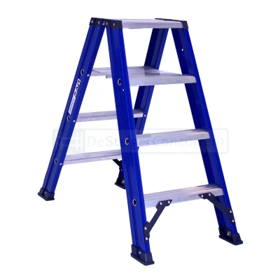 Afbeelding van DAS Hercules Blue trapladder dubbel 2x4 treden