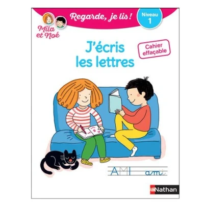 Image de Cahier effaçable J&#039;écris les lettres Niveau 1 avec Mila et Noé