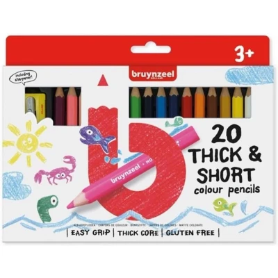 Afbeelding van Bruynzeel Inspiring Young 20 korte dikke kleurpotloden met slijper