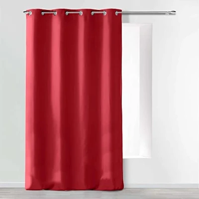 Afbeelding van douceur d&#039;Intérieur Gordijn met ogen (140 x 260 cm), Absolu Rood, Microvezel