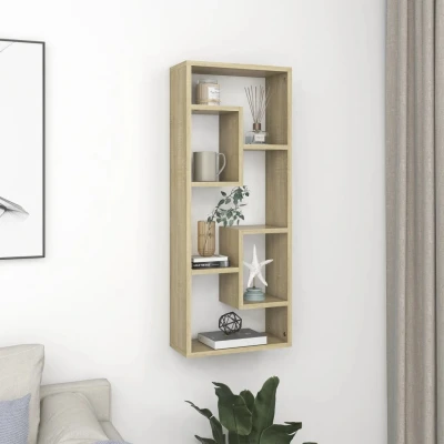 Afbeelding van Wandschap 36x16x90 cm spaanplaat sonoma eikenkleurig