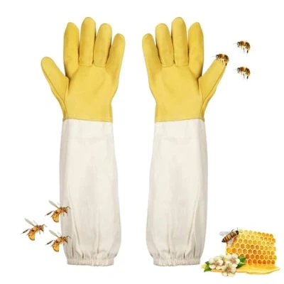 Afbeelding van Casenly Gants D&#039;apiculture en Peau de Chèvre, pour Apiculture à Manches Longues, Protection Apiculteur Toile Respirante Homme et Femme, Anti Guêpes, Abeilles, XL