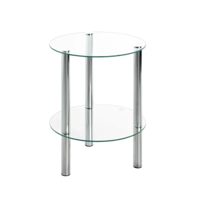 Afbeelding van Bijzettafel Heiko glas/chroom
