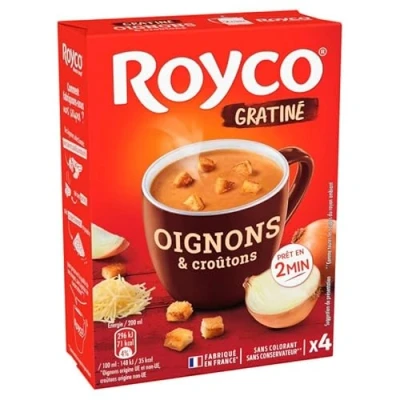 Afbeelding van ROYCO Minute soep, gegratineerde ui en croutons 60 g 4 stuks