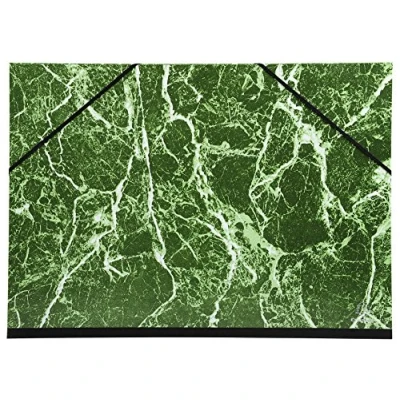 Afbeelding van Tekenmap van karton, met gecoat papier, gemarmerd motief, elastieken, 32 x 45 cm, A3