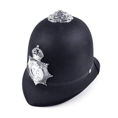 Afbeelding van Rubies Politie/agent Verkleed helm zwart satijnen stof voor kinderen accessoires/helmen