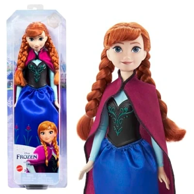 Image de Poupée Mannequin Disney Mattel Poupee Anna 1 Tenue De Voyage Bleue Et Violette