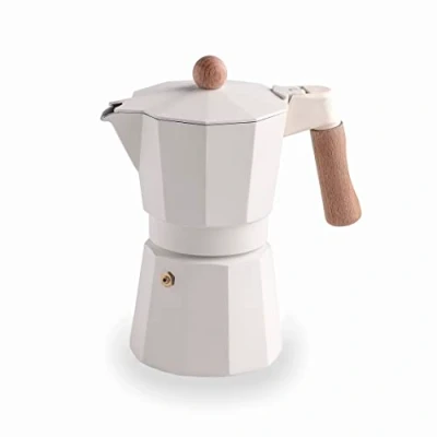 Afbeelding van Lacor 62096 Italiaans koffiezetapparaat Trento White, express koffiezetapparaat, gesmolten aluminium, geschikt voor alle warmtebronnen, inclusief inductie, inhoud 6 kopjes, mat wit