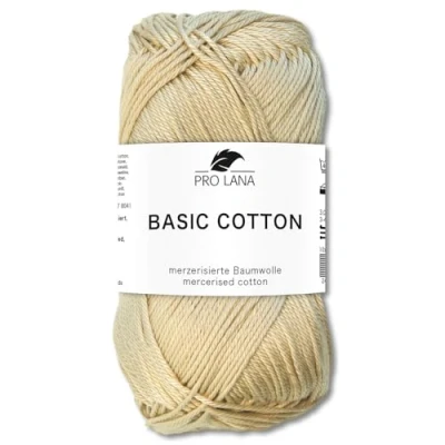Afbeelding van Frida&#039;s Wollhaus Pro Lana Basic katoenwol voor breien en haken, 50 g, 64 kleuren (106 zand)