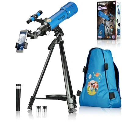 Afbeelding van Bresser Junior Telescope 70/400 Sterrenkijker voor kinderen Blauw Met rugtas en accessoires