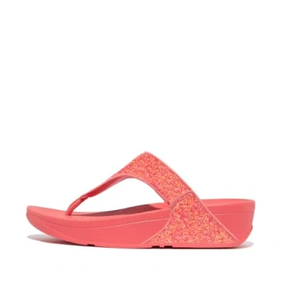 Afbeelding van Lulu Glitter Toe Thongs Slippers Dames Rosy Coral 700 39 Roze