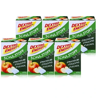 Image de Dextro Energy Schulstoff Lot de 6 sachets glucose goût pomme 50 g