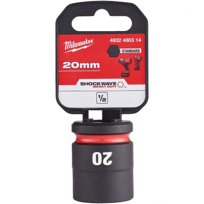 Afbeelding van MILWAUKEE 4932480314 SHOCKWAVE IMPACT DUTY 1/2&quot; slagvaste korte dop standaard 20 mm
