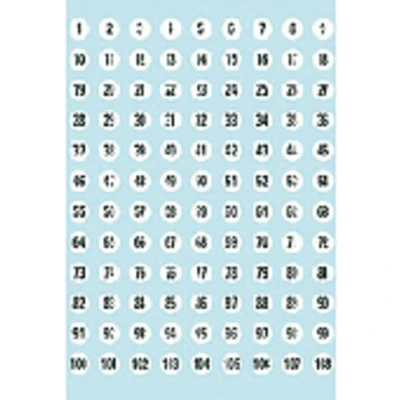 Afbeelding van Etiket HERMA 4128 8mm getallen 1 540 stuks Blister a 5 vel 10