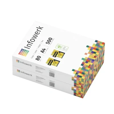 Afbeelding van Infowerk Printerpapier kopieerpapier 1000 vellen 2 x 500 A4 80g premium wit testwinnaar PEFC